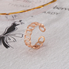 卡荣斐丽S925纯银粗链条戒指女个性时尚小众设计感开口食指戒指环