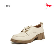 红蜻蜓2023秋季女单皮鞋B47308601方跟B47308602复古英伦经典舒适