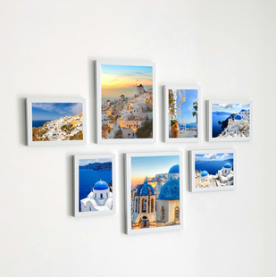 简约地中海照片墙装饰墙贴客厅免打孔创意组合相框挂墙相片背景墙