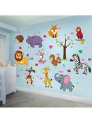 卡通动物墙贴纸儿童婴儿幼儿园墙面装饰品贴画3d立体墙纸自粘卧室