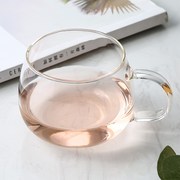 加厚花茶杯玻璃小茶杯品茗杯，功夫茶具耐热带把透明玻璃杯泡茶杯子