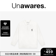 Unawares Polo领品牌标识刺绣宽松卫衣T恤