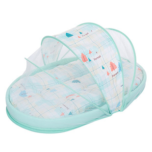 婴儿蚊帐可折叠海绵地，加厚防c虫蚊睡帐宝宝床床中床蚊帐