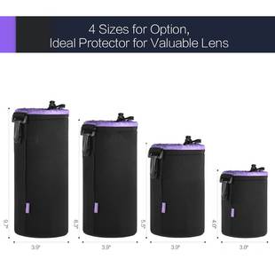 单反相机镜头袋紫色镜头套镜头筒 加绒镜头袋潜水料镜头收纳