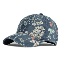 中老年春季帽子女民族风，印花鸭舌帽夏季户外休闲遮阳帽水洗棒球帽