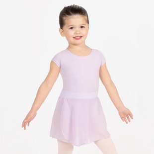 capezio舞蹈纱裙女半身，雪纺松紧腰短裙浅紫色，跳舞儿童芭蕾练功裙