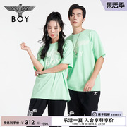 boylondon潮牌短袖情侣装夏季圆领老鹰，印花牛油果绿休闲t恤n01023