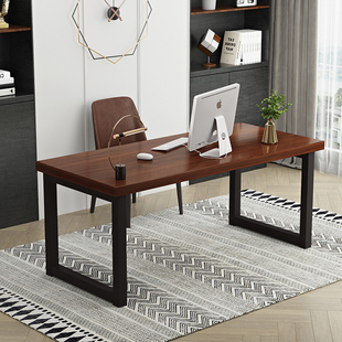 简约松木电脑桌家用台式落地办公桌，写字台学生书桌，现代卧室游戏桌