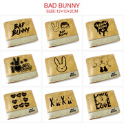 Bad Bunny周边短款二折钱包 坏痞兔卡通男女士钱夹皮夹票夹零钱包