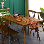 中式古典桌旗涤纶刺绣布艺餐桌吧台书房流苏吊坠长条餐桌布桌旗