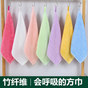 网红7条装竹纤维方巾婴儿童幼儿园小毛巾白色洗脸面巾比