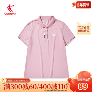 中国乔丹女装翻领网球服Polo衫短袖T恤女2024夏季短t时尚运动