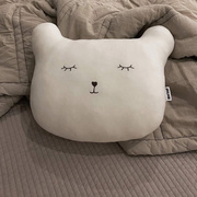 韩系ins可爱白色熊头抱枕沙发靠枕娃娃儿童房装饰抱枕拍照道具