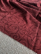 意大利进口砖红色，古典春秋丝毛提花连衣裙，旗袍风衣面料布料