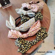aidemoli韩国进口发饰复古小碎花/花朵蝴蝶结发箍头箍压发2种款式