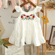 女童吊带裙韩范童装夏季婴儿白色公主裙子纯棉网红甜美宝宝连衣裙