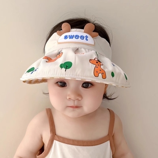 宝宝防晒帽夏季薄款空顶，遮阳帽婴儿帽，子夏款太阳帽沙滩幼儿渔夫帽