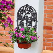 欧式创意个性铸铁铁艺花，盆架壁挂花篮架，壁挂花架小鸟壁饰墙壁花架