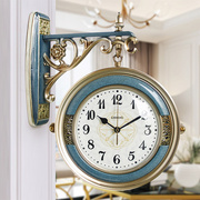 欧式客厅挂钟创意时尚简约双面钟现代(钟现代)个性，家用艺术两面钟表墙壁表