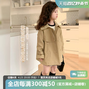 女童风衣2024儿童春装韩版高级感休闲外套宝宝气质英伦风大衣