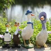 卡通鸭子装饰摆件别墅花园庭w院布置户外花盆动物雕塑园林景观小