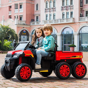 儿童电动车遥控拖拉机玩具车可坐人宝宝带斗四轮双人网红汽车货车