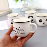 熊猫造型简约陶瓷马克杯喝水杯子情侣创意家用牛奶杯早餐杯咖啡杯