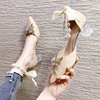 法式婚纱婚鞋2022年新娘，伴娘鞋白色日常可穿高跟鞋凉鞋设计感