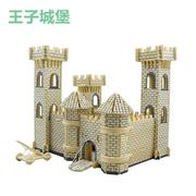 古代王子城堡玩具儿童，木质3d立体拼图建筑，模型木头儿童益智拼板