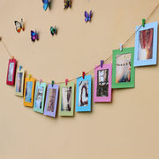 相框照片墙国庆节装饰品夹子灯组合DIY卡纸相框摆台幼儿园创意挂