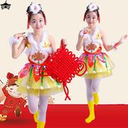 六一儿童冰糖葫芦舞蹈表演服红红的中国结幼儿演出服装喜庆秧歌服
