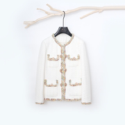 23冬季高品质90白鹅绒(白鹅绒，)上衣百搭白色，精致名媛小香风羽绒外套女冬装