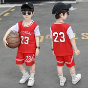 儿童夏装篮球服速干男童篮球衣，训练服套装透气球衣t恤短袖两件套