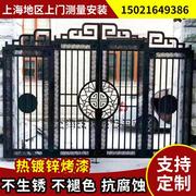 上海铁艺大门庭院门对开门电动平移大门中欧式大门铝艺大门别墅门