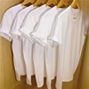 纯白色t恤男女短袖纯棉纯色半袖，空白体恤扎染用diy手绘画画文化衫