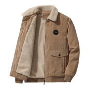 羊羔绒棉服士2023灯芯绒外套，加厚加绒棉衣，翻领夹克装外套x