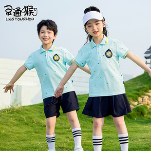 幼儿园园服夏装儿童学院风班服套装小学生夏季校服运动会服装蓝色