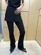 Replay 设计感假两件休闲裙裤女2024高腰遮胯显瘦垂坠感喇叭长裤