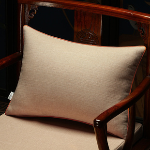 新中式抱枕棉麻布艺靠枕沙发客厅，靠背垫床头靠垫，大号腰靠含芯定制