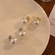 925银针轻奢小众设计珍珠耳钉耳环女气质高级感耳饰耳坠法式复古