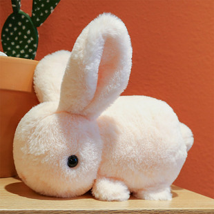 仿真趴兔子公仔毛绒玩具情侣小白兔，安抚玩偶玉兔一对情人节礼物女