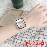 适用applewatch8表带iwatch7苹果s9手表，se6代5ultra男士女生45mm41冰川，限定一体保护壳套5小众个性硅胶