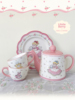 圣诞礼物礼盒粉色可爱少女，陶瓷胖茶壶，2杯子套装组合下午茶3件