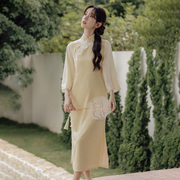 新中式旗袍复古民国改良年轻款少女国风汉元素连衣裙日常可穿春夏