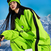 0002集合KFALL滑雪服速干冲锋衣假两件滑雪卫衣荧光绿色防水情侣