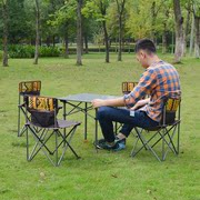 户外便携式可折叠桌椅五件套露营烧烤车载野餐培训帆布桌子椅子