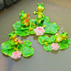 仿真青蛙鱼缸装饰摆件入户花园池塘水面造景浮水动物树脂雕塑荷花
