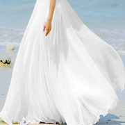 波西米亚超仙半身裙大摆裙金丝，雪纺仙女裙，舞蹈广场舞裙沙滩裙