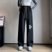 女款K2155字母长裤嘻哈宽松爵士舞直筒运动hiphop休闲裤