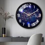 夜光挂钟客厅家用钟表创意时尚艺术静音挂墙卧室时钟现代简约挂表